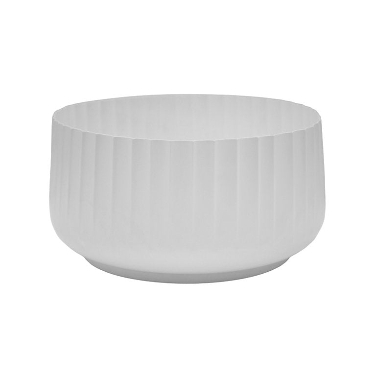 Hudson White Corrugated Bowl Planter H15cm D30cm